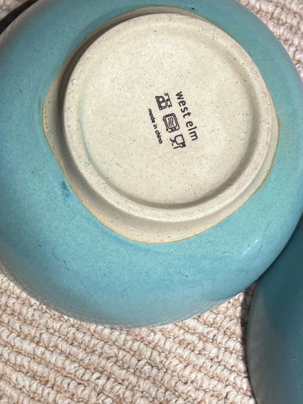 West Elm Blue Ceramic Cereal Bowls